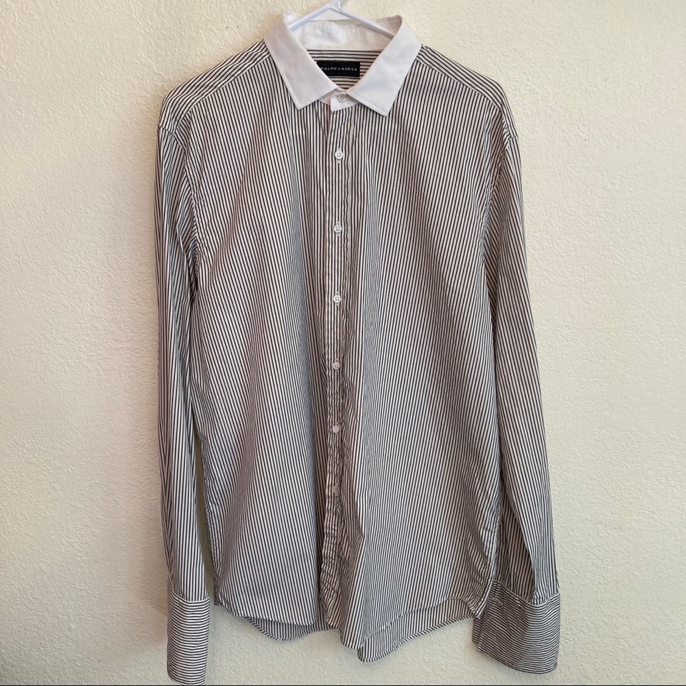 Ralph Lauren Dress shirt black & white pinstripes